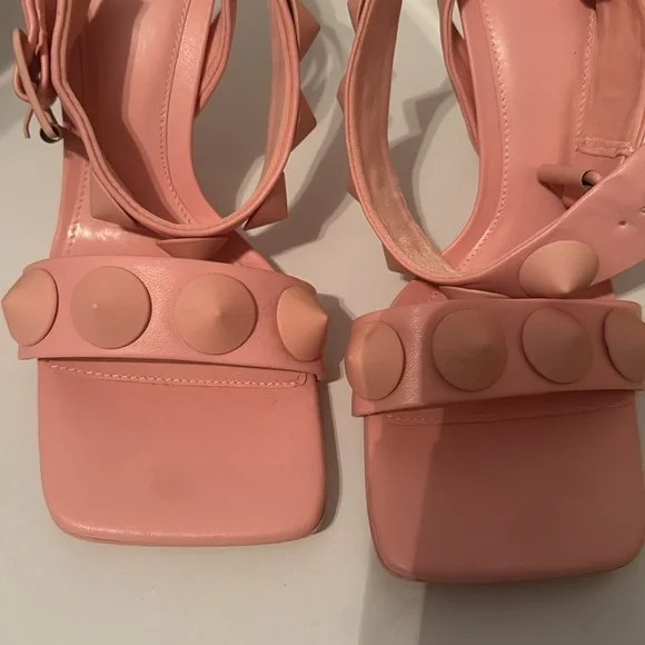 Zara Pink Stiletto Heels with Ankle Strap - Picture 5 of 7